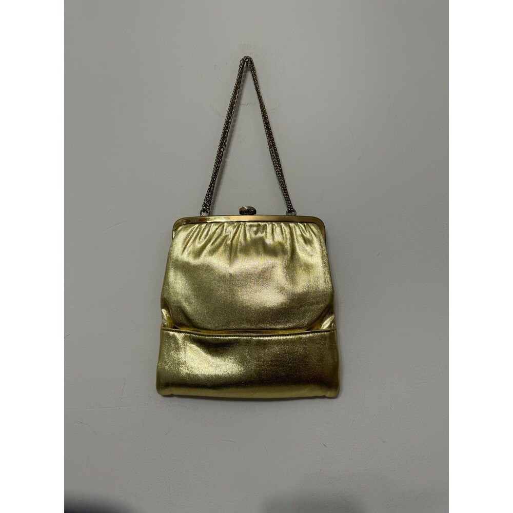 VINTAGE HL USA Harry Levine 1960's gold lame bag